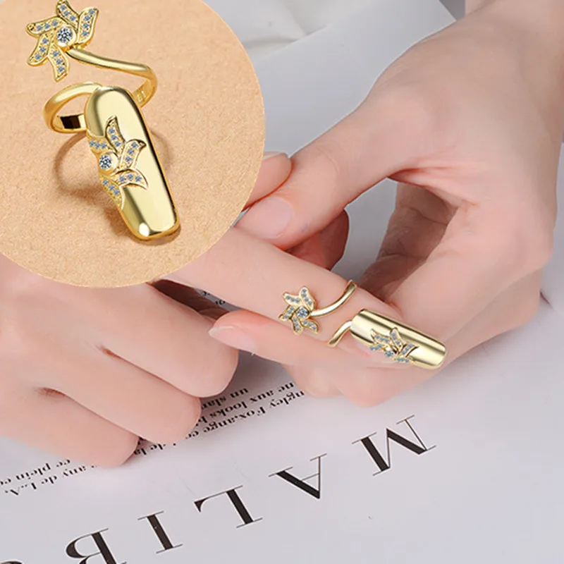 

Fashion Creative Nail Ring Set Silver Plated Colored Finger Ring for Women's Party Jewelry Gift Open Ring Nail Ring