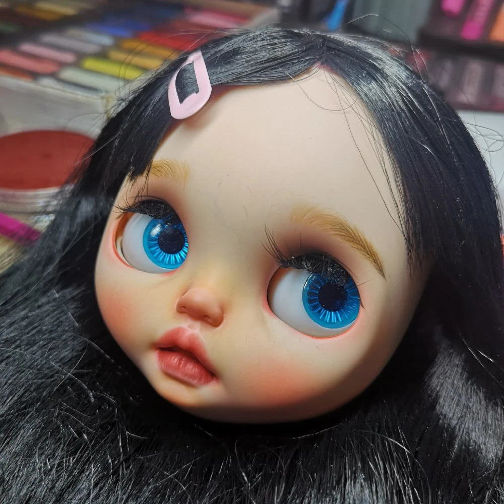 Черный 1/6 BJD 30 см кукла игрушки 19 шарнир высокое качество Кастомизация кукла Обнаженная Блит, лицевая пластина с макияжем темная кожа сексуальный макияж - Цвет: Черный