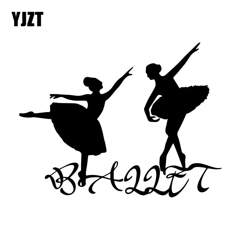 

YJZT 16.7CM*12.7CM Ballet Studio Dancer Ballerina Signboard Creative Bumper Decoration Cartoon Vinyl Car Stickers Decal C31-0359