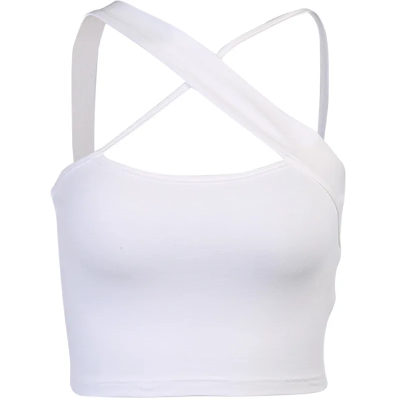 

Sexy suspender vest Women's 2021 summer new sexy sling slim short vest cross small vest