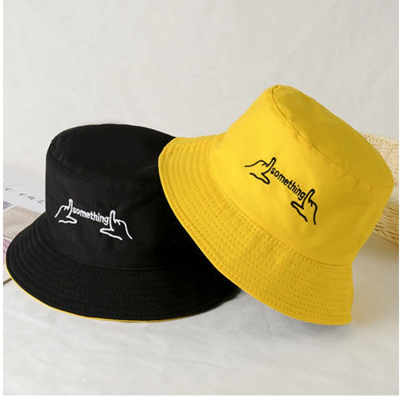 Рыбацкая шляпа с двусторонней вышивкой весенне летняя модная от солнца