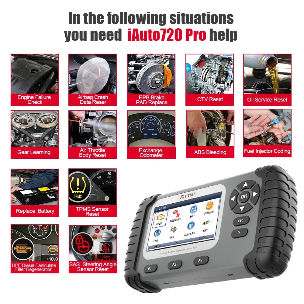 Автомобильный диагностический инструмент VIDENT iAuto702 Pro iAuto 702Pro с ABS/SRS/EPB/DPF до 19