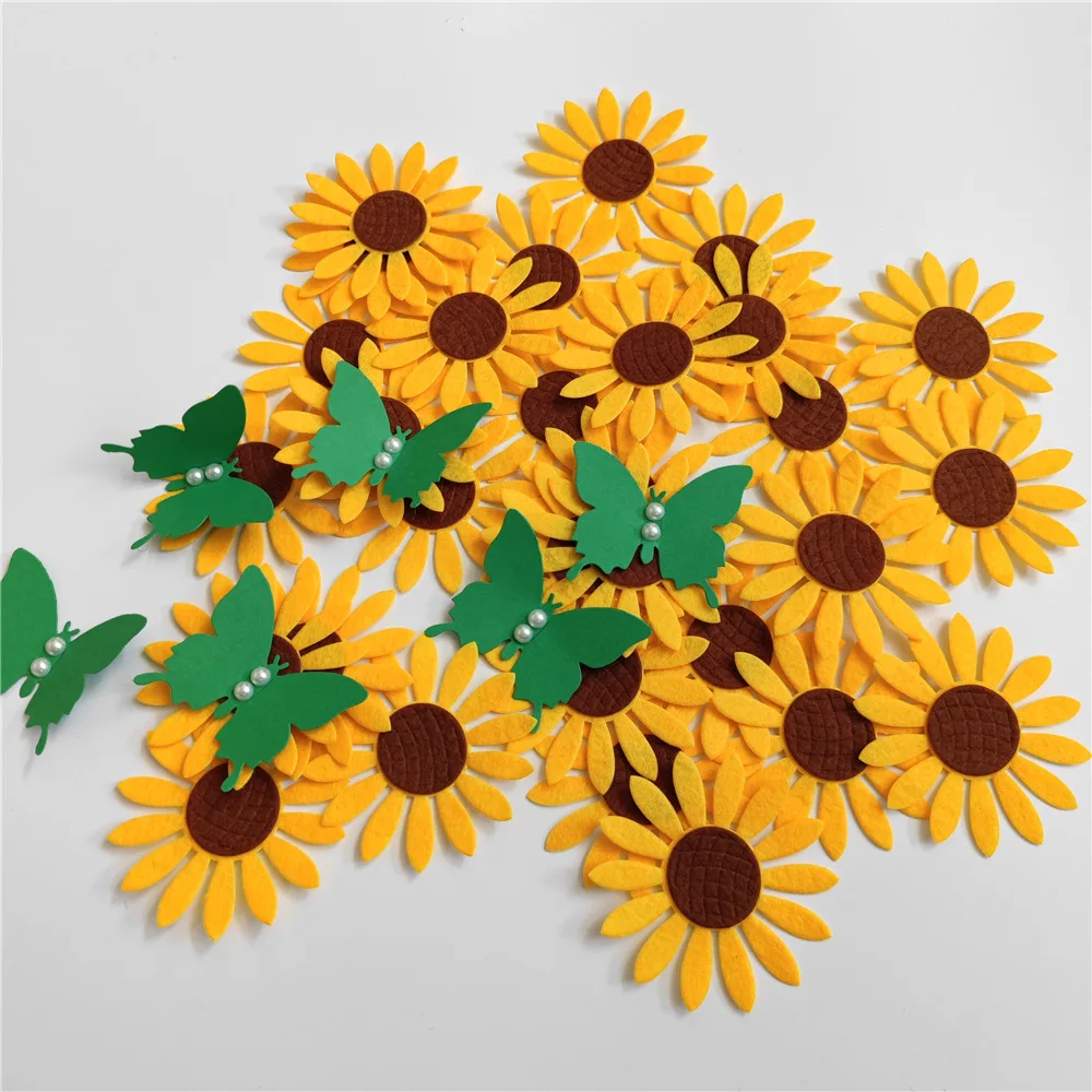 

Large Sunflower Flowers Wall Stickers DIY Bedroom Living Room Decoration Kids Room Decor Stickers Kindergarten Handicraft