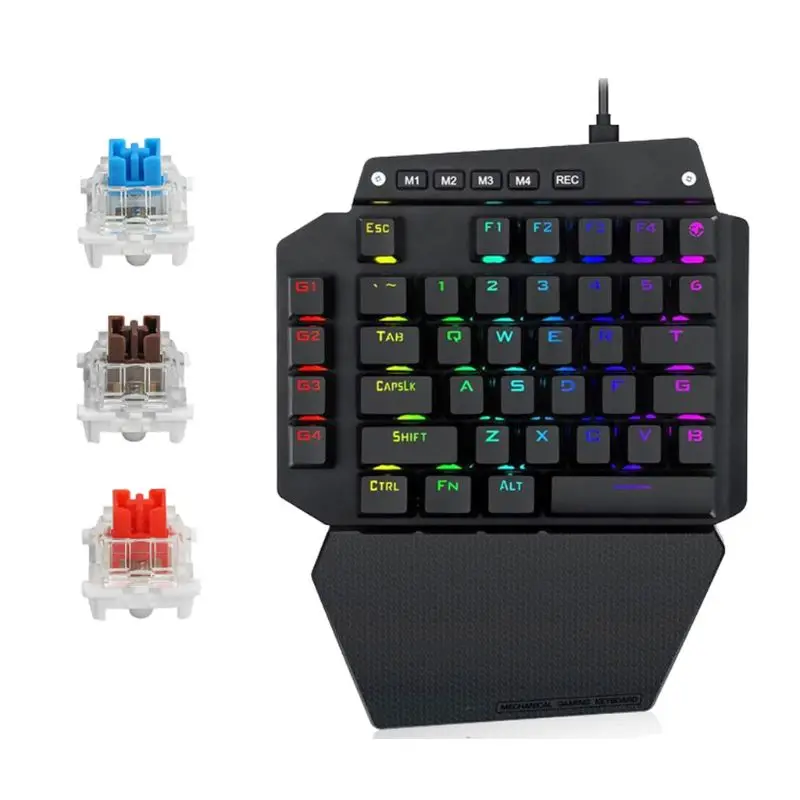 K700 одной рукой Механическая игровая клавиатура RGB светодиодный Подсветка Outemu