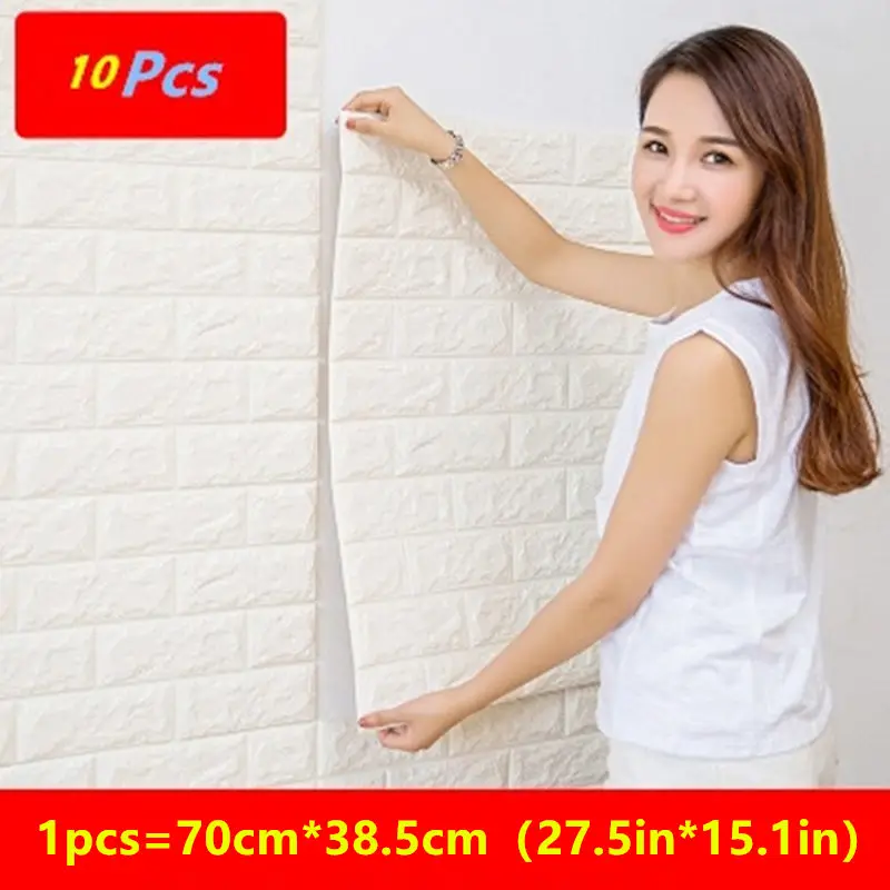 3D обои из ПЭ пены 10 шт. DIY настенные наклейки декор стен рельефные с кирпичным