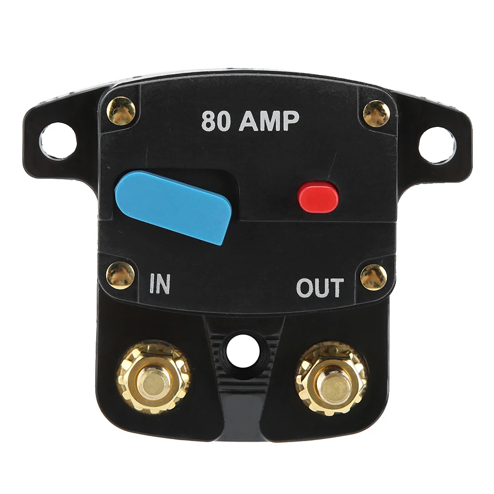 

12V Car Audio Stereo Circuit Breaker Automatic Reset Fuse Holder Adapter 80A
