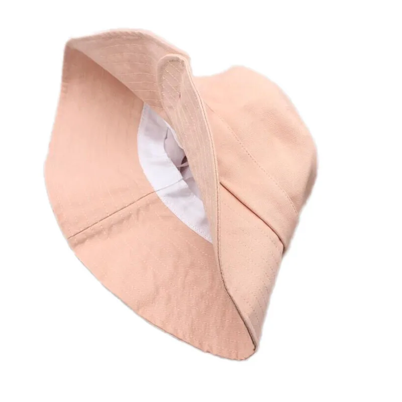 Cotton button women's sunbonnets fashion summer caps fisherman hats bucket hats sun-shade chapeau for teenagers girls