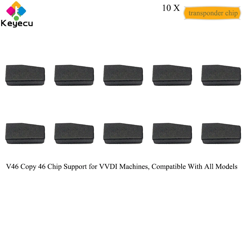 

KEYECU 10PCS/Lot Replacement V46 Copy 46 Transponder Car Chip Support for VVDI Machines, Compatible With All Models