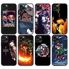 Чехол из ТПУ для iphone 5s se 6 6s 7 8 plus x 10, чехол для iphone XR XS 11 pro MAX, чехол с аниме Demon Slayer Kimetsu no Yaiba, черный