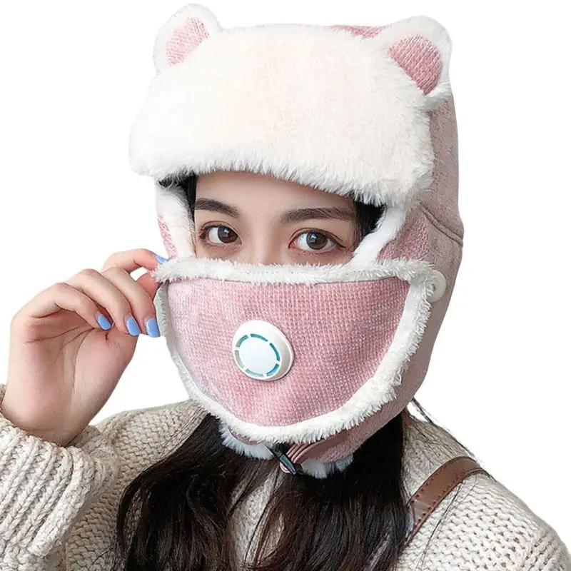 

Женская зимняя шапка-бомбер с флисовой подкладкой и защитой от ветра