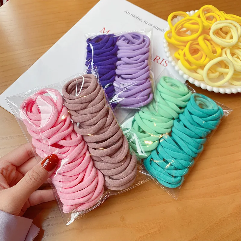 

50Pcs/Set Women Girls Colorful Nylon Elastic Hair Bands Ponytail Holder Rubber Bands Scrunchie Headwear Hair Accessories