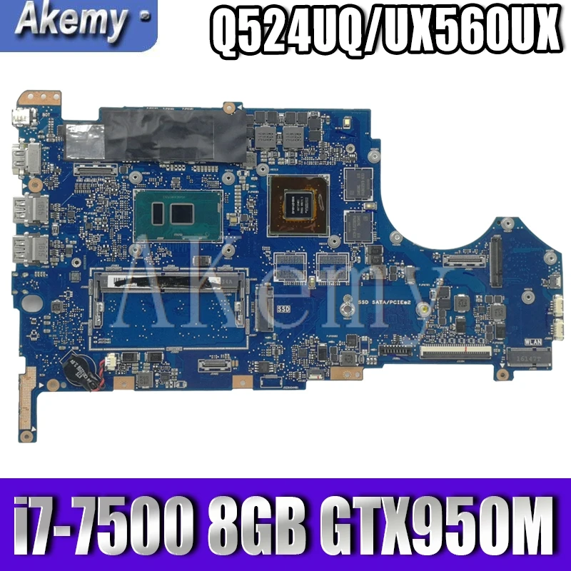 

For Asus UX560U UX560UQK UX560UQ UX560UX Q534U Q534UX Q534UQ Laptop mainboard Motherboard i7-7500 CPU GTX950M 8GB-RAM