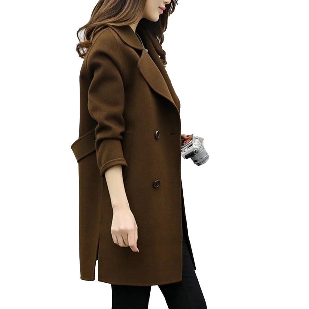 

Women blazers Female Solid color long suit loose sliming jacket Two Breasted Ladies Long Sleeve Loose Suit Coat Jacket