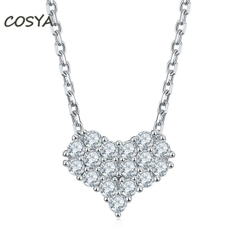 Женское ожерелье из серебра 100% пробы с муассанитом|Подвески| |