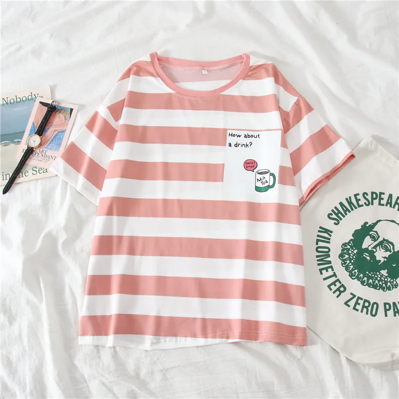 Casual Women Sets 2 Piece Relaxed Striped Short Sleeve Outfits T Shirt and Pants Suit Two Set Tracksuit Sweatsuit Clothes | Женская