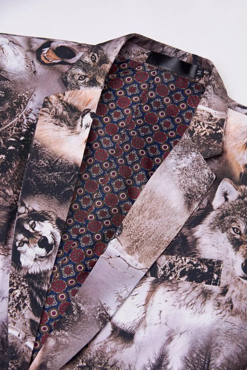 Новый модный мужской повседневный блейзер для вечеринки с принтом волков