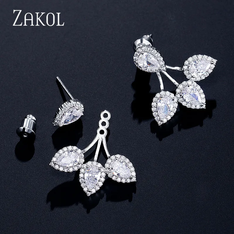 Женские Висячие серьги ZAKOL изящные Роскошные с гемометрическим фианитом