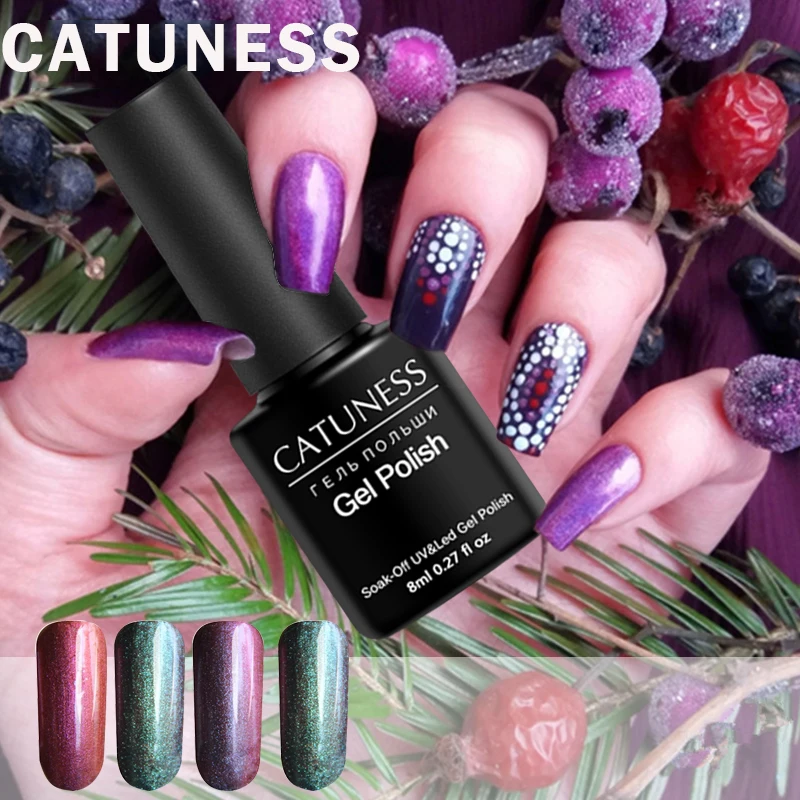 CATUNESS 3D магнитный лак для ногтей хамелеонический голографический блеск жемчужины