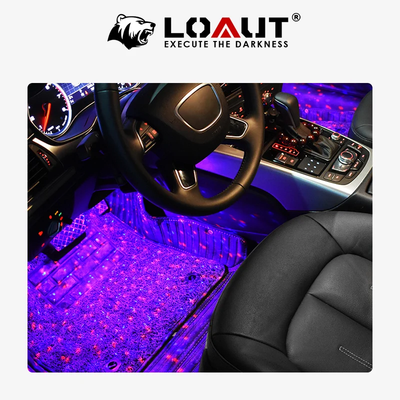 Звездный светильник для ног автомобиля 7 цветов неоновый атмосферный салона