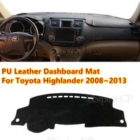 for toyota highlander 20082013 pu leather anti slip car dashboard cover mat sun shade pad instrument panel carpets accessories