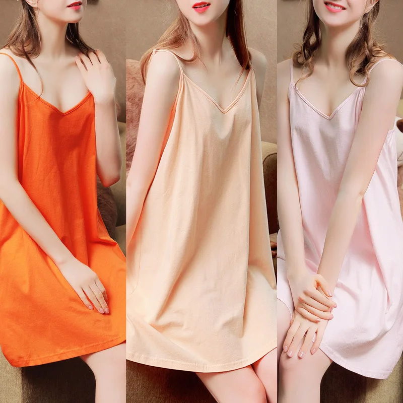 Пикантная ночная рубашка с глубоким V образным вырезом хлопковая одежда для сна