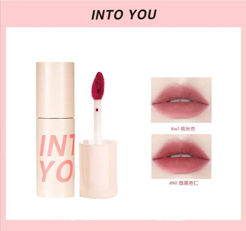 

INTO YOU Airy Thin Mud Texture Lip Mud Velvet Matte Long-lasting Waterproof Liquid Lipstick Lip and Cheek Dual Use Nude Makeup