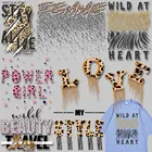 Нашивки с леопардовым принтом надписями, термоклейкие нашивки с аппликацией на одежду, нашивки для одежды, термоклейкие ПВХ наклейки, футболки