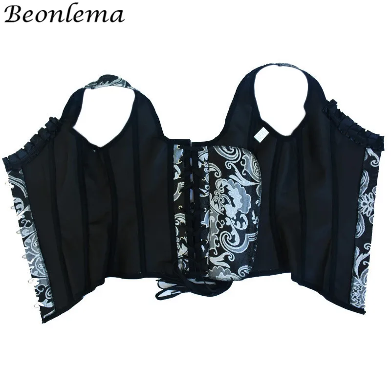 Beonlema, синий, черный, стимпанк, корсет, топ, для женщин, овербюст, бюстье, готическая одежда, стальная кость, винтажные корсеты, сексуальная готическая одежда
