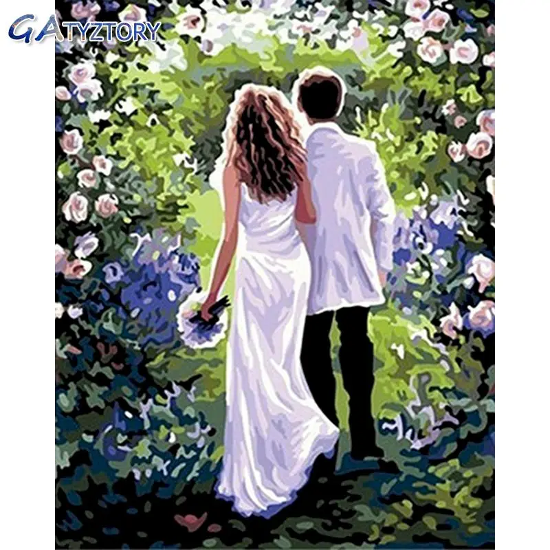 

GATYZTORY DIY Painting By Numbers The wedding paint by numbers for children picture frames wall photo frame decor for the home 4