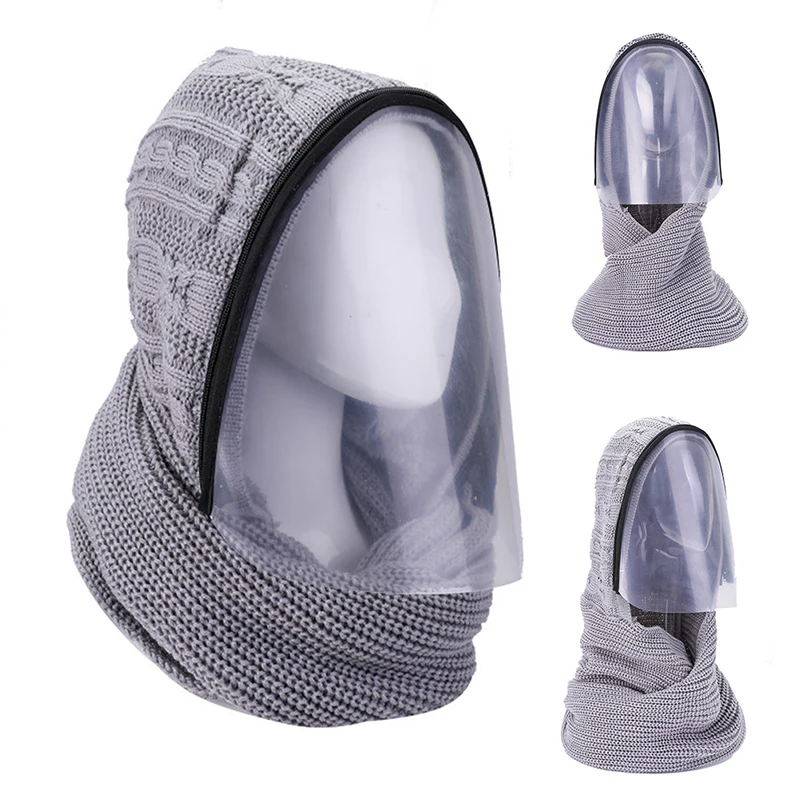 

Outdoor Sports Headwear Scarves Transparent Hooded Sdult Hat Winter Scarf Warm Full Face Scarf Cycling Scarves Full Face Mask