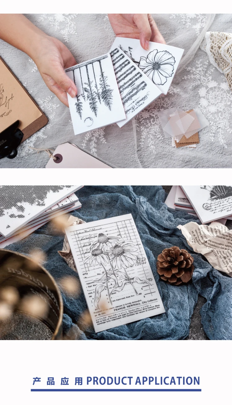 Floriography Junk Journal Bullet Journal Decorative Rubber Stickers Scrapbooking Stick Label Diary Stationery Album Sticker