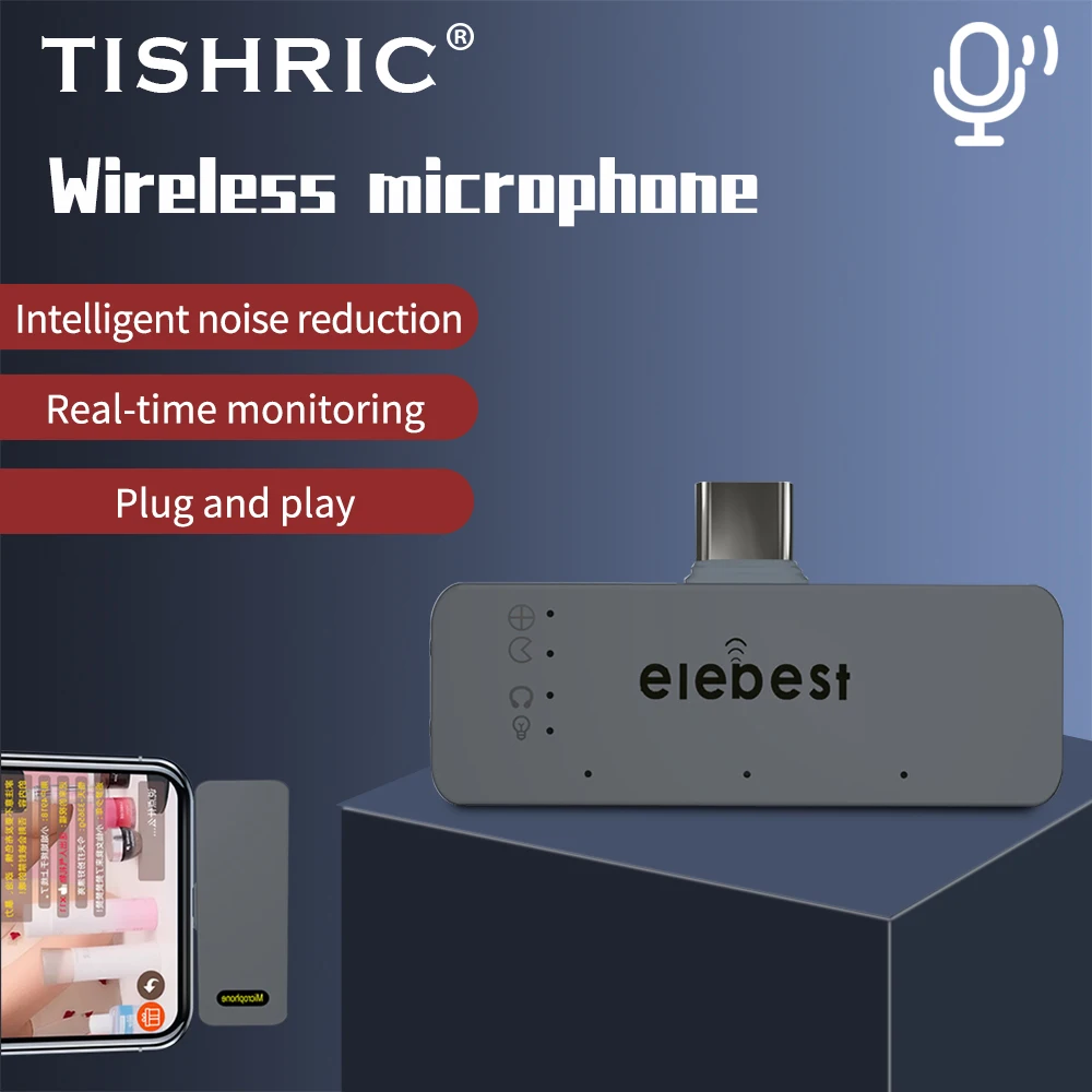 Микрофон TISHRIC M10 для телефона встроенный мини-микрофон с шумоподавлением Android