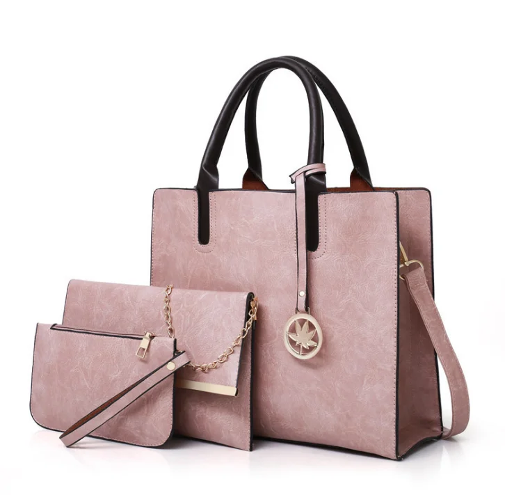 

3pcs/Set Large Capacity Crossbody Bags For Women Vintage PU Leather Fashion Shoulder Bag Ladies Hand Bag Small Purse
