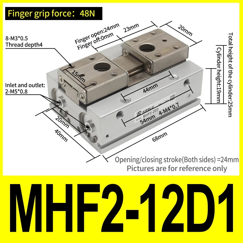 MHF2 Double acting Low Profile Air Gripper MHF2-8D MHF2-12D MHF2-16D MHF2-20 MHF2-8D1 MHF2-12D1 MHF2-16D1 MHF2-201 MHF2-8D2