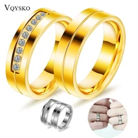 fashion jewelry couple rings for wedding anniversary engagement gift stainless steel men women ring set bridal puzzle jewellry