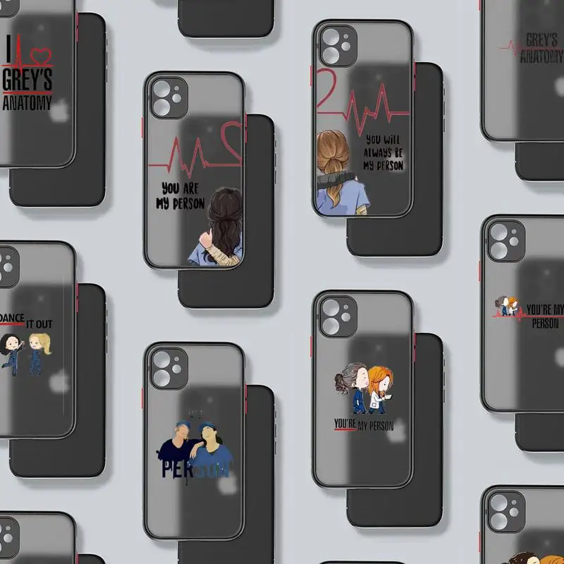 

Greys Anatomy Phone Case black matte transparent For iPhone 7 8 x xs xr 11 12 pro plus mini max Clear Funda