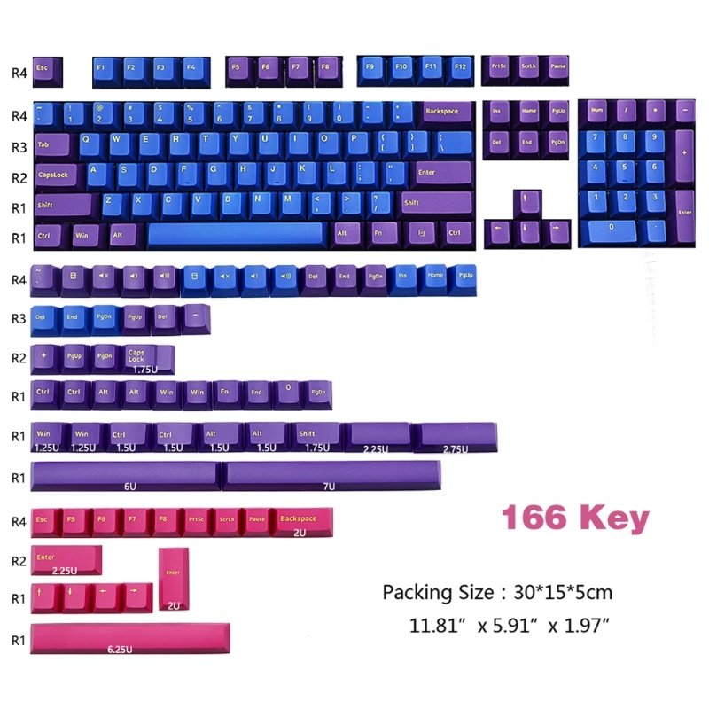 

Setaria 166 Keys Cherry Profile Keycap Double Shot Thick PBT Keyboard Keycaps
