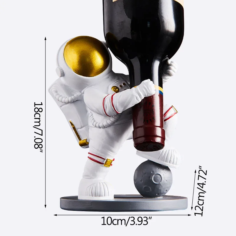 

Creative Astronaut Figurines Red Wine Rack Home Decoration Frunishings Resin Spaceman Ornaments Wine Holder Birthday Gift Crafts