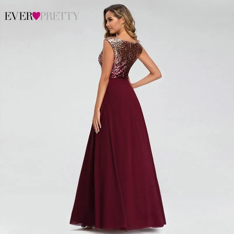 Vestido Madrinha Ever, красивые Бордовые Платья для подружки невесты, а-силуэт, v-образный вырез, сексуальные свадебные платья с блестками, Sukienka Wesele