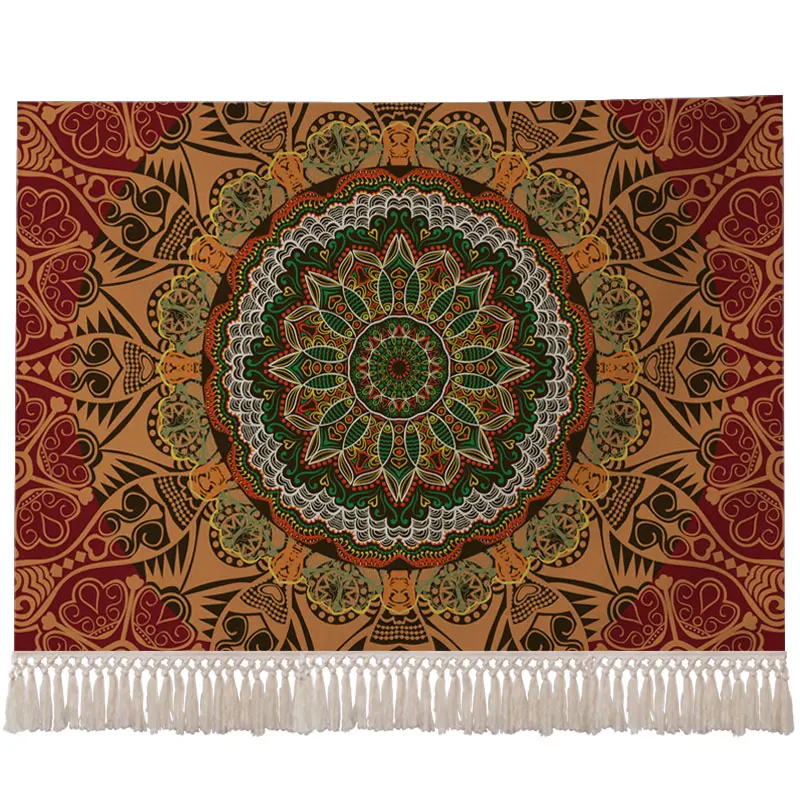 

Retro Mandala Tapestry Tassel Psychedelic Art Nordic Painting Tapestries Bohemian Decor Wall Decor Living Room Tapestry DA60GT