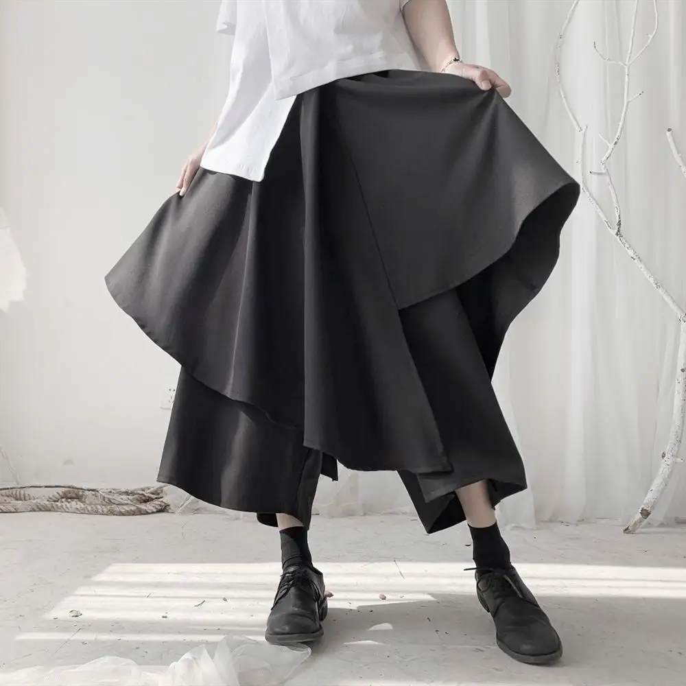 Платье в стиле темного Ямамото юбка свободные брюки нишевой дизайн