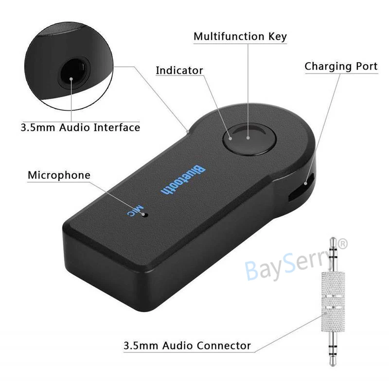 Музыкальный адаптер 3 5 мм Беспроводной автомобильный Bluetooth AUX аудио MP3 музыка