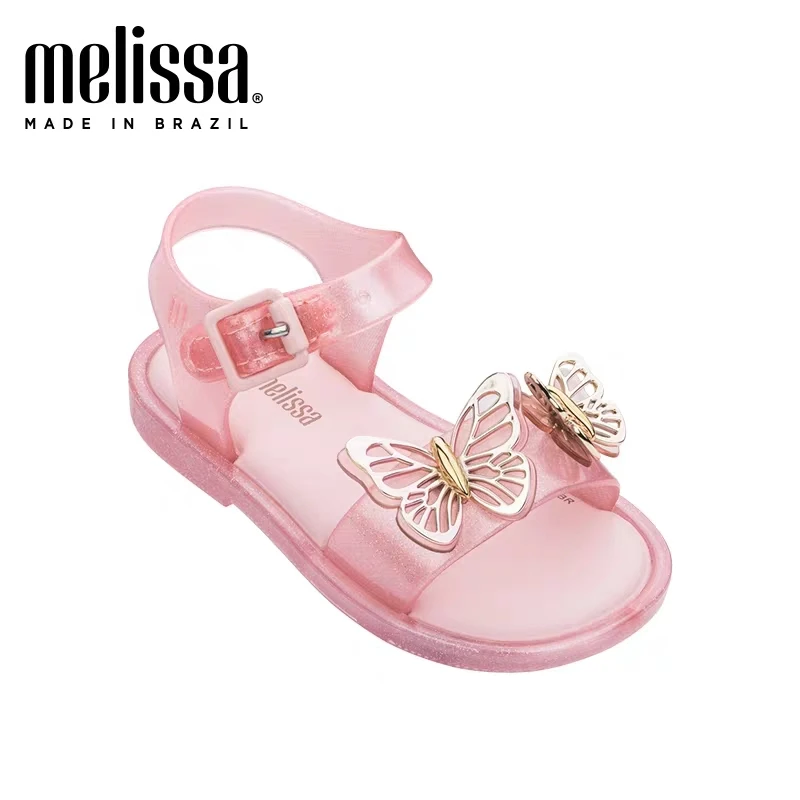 

Mini Melissa Furadinha butterfly Girl Jelly Shoes Sandals 2020 New Baby Shoes Soft Melissa Sandals For Kids Non-slip Princess