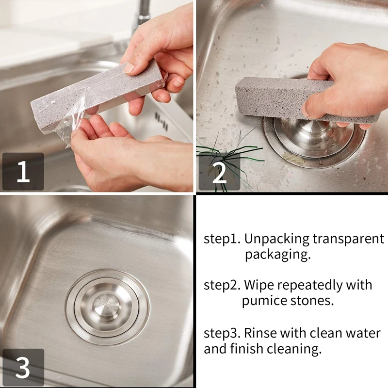 8 Pieces Pumice Stones for Cleaning Pumice Scouring Pad Grey Pumice Stick Cleaner for Removing Toilet Bowl Ring Bath Household K images - 6