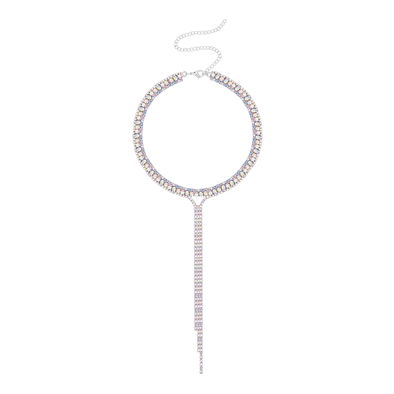 

European and American luxury long Tassel Necklace temperament chain bone chain personality neck jewelry fashionable girl