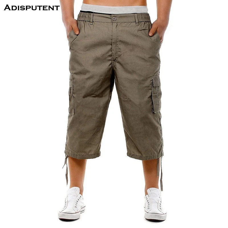 Мужские брюки в стиле сафари повседневные однотонные карго с несколькими