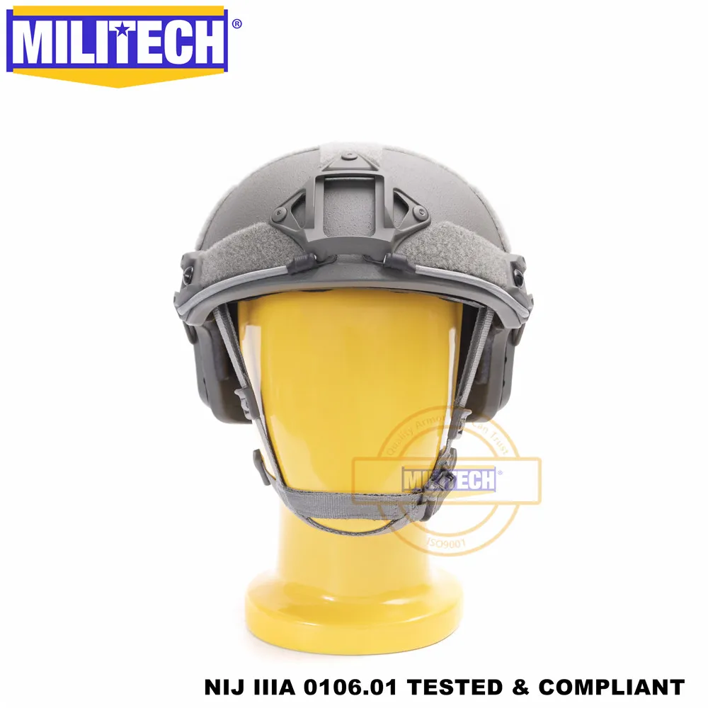 MILITECH FG Deluxe NIJ IIIA FAST Bulletproof Helmet and Visor Set Deal Ballistic Helmet Ballistic Bullet Proof Mask Package