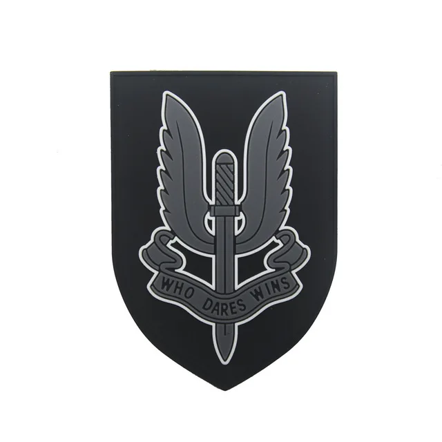 PVC SAS 3 UKSF Великобритания специальная воздушная служба Британский спецназ SAS патч кто осмелится выиграть Вышитая эмблема патч значок - Цвет: PVC SAS 3