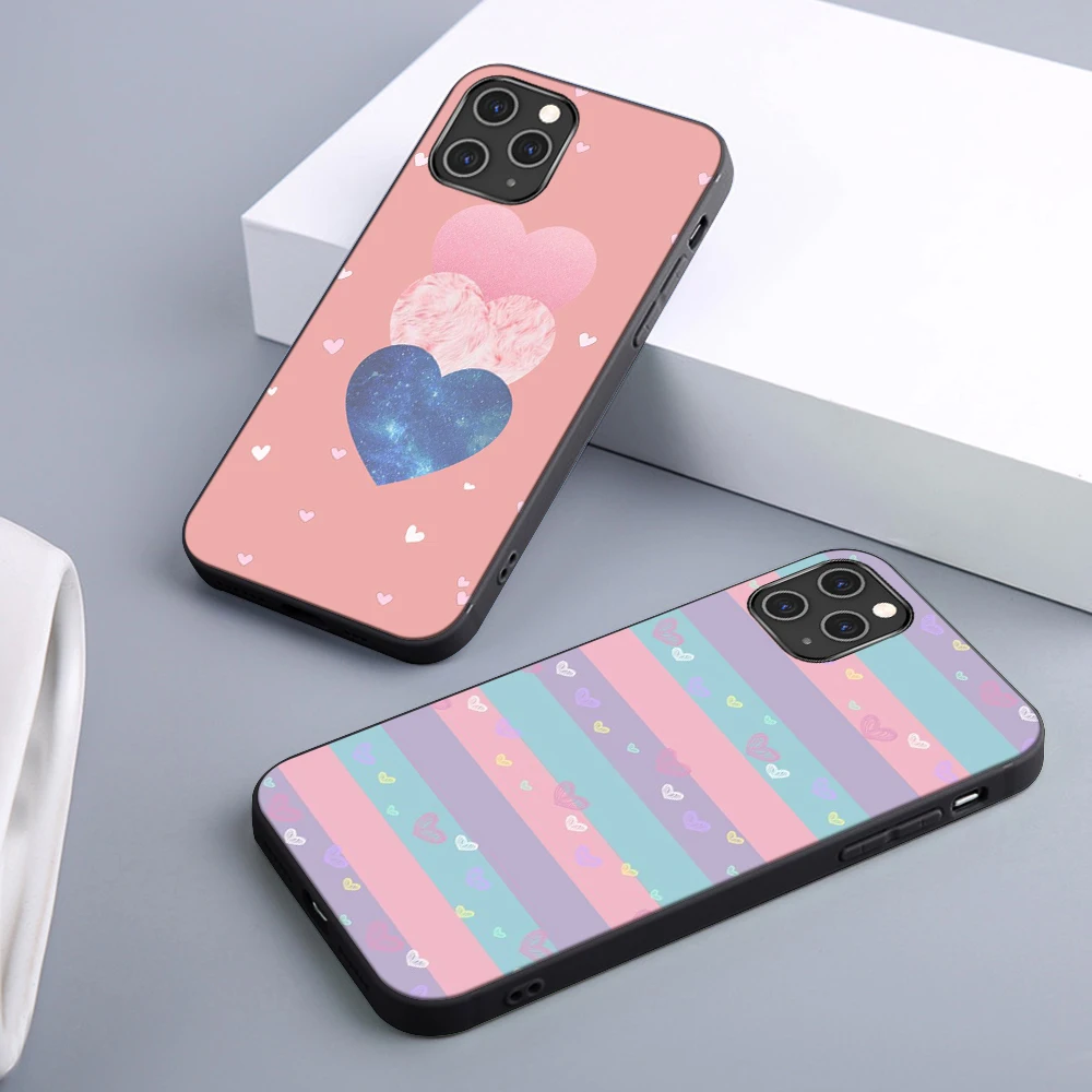

Fashion Love Case For iPhone 12 11 Pro Max Mini Cover for iPhone 11 Pro X XR XS MAX 7 8 6 S Plus 5S SE 2020 Soft TPU Phone Funda