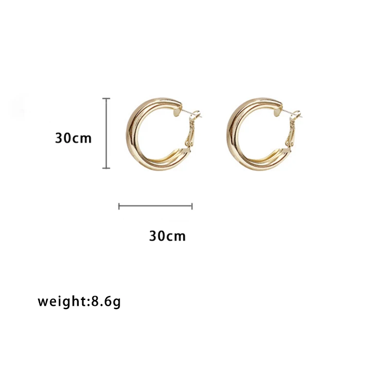 

2021 Fashion Minimalist Large Circle Geometric Round Big Hoop Earrings For Women Girl Wedding Party Jewelry